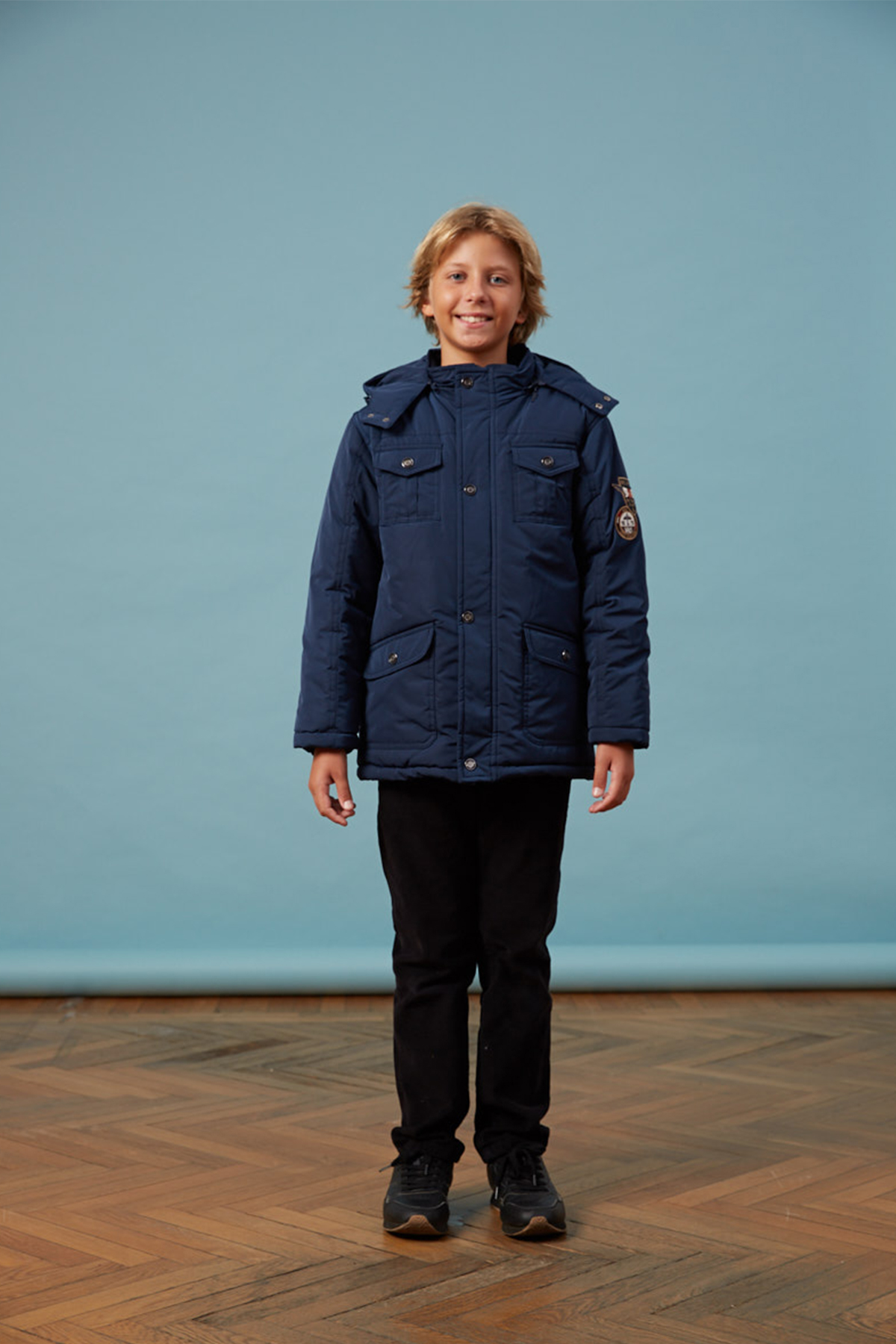 Orta Boy Lacivert Robalı Erkek Anorak