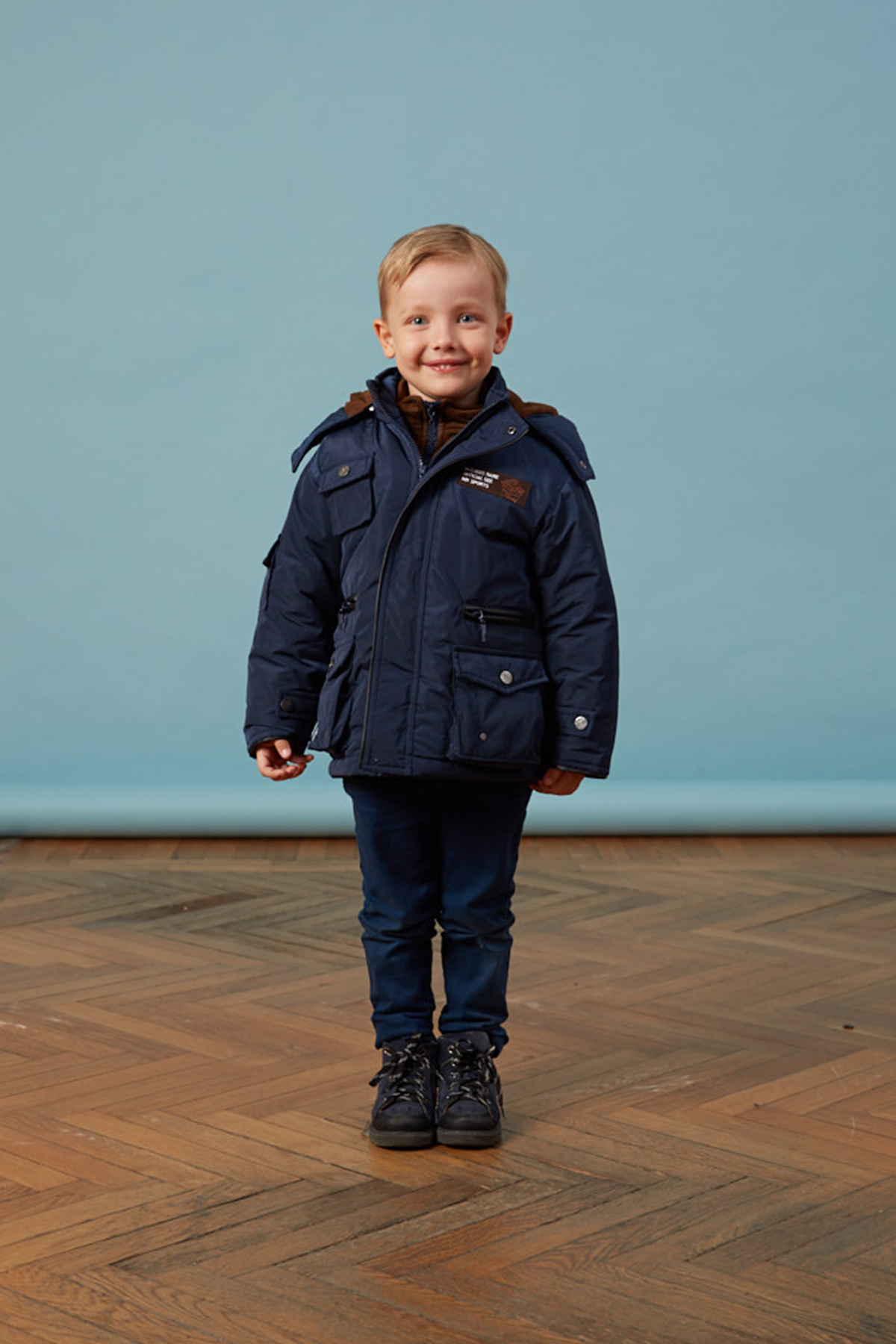 Bebe Kolu Cepli Lacivert Anorak