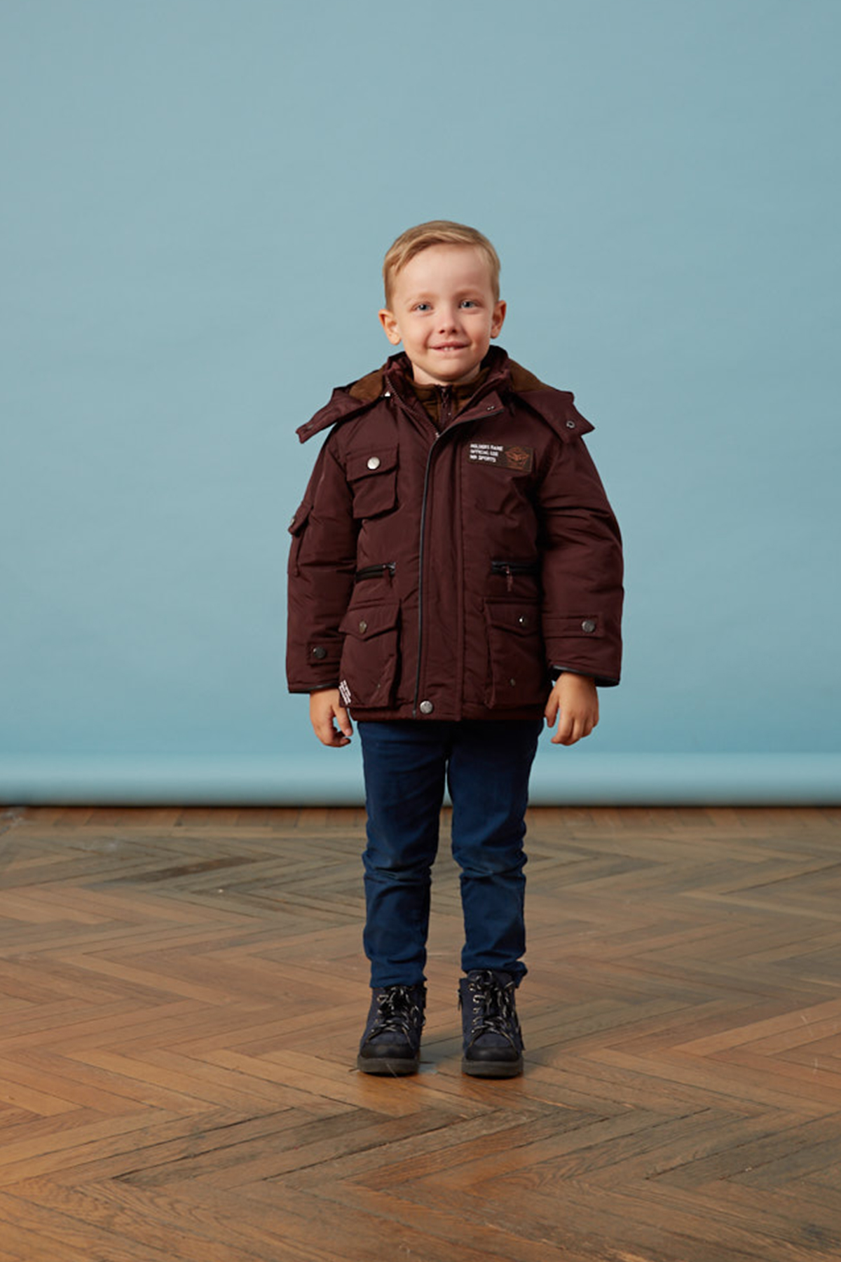 Bebe Kolu Cepli Bordo Anorak