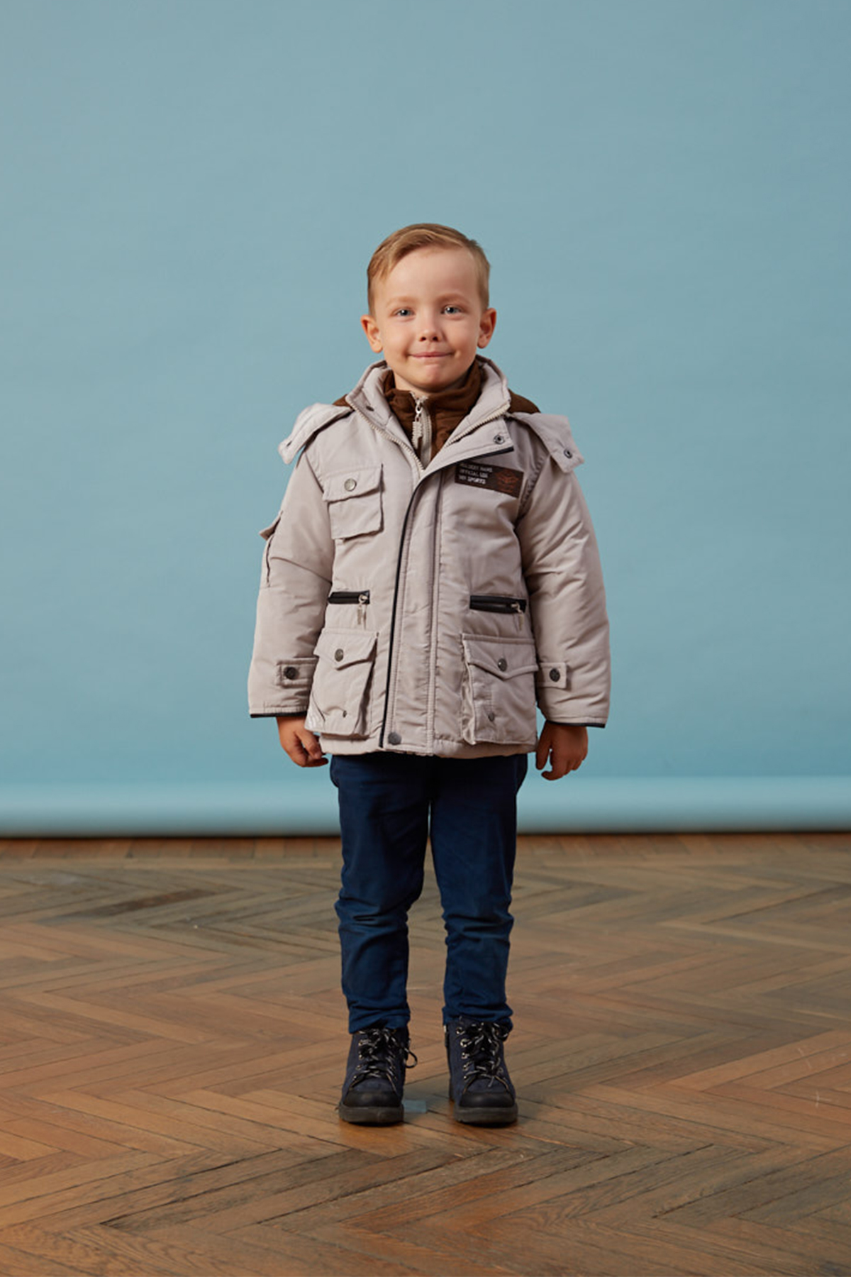 Bebe Kolu Cepli Bej Anorak