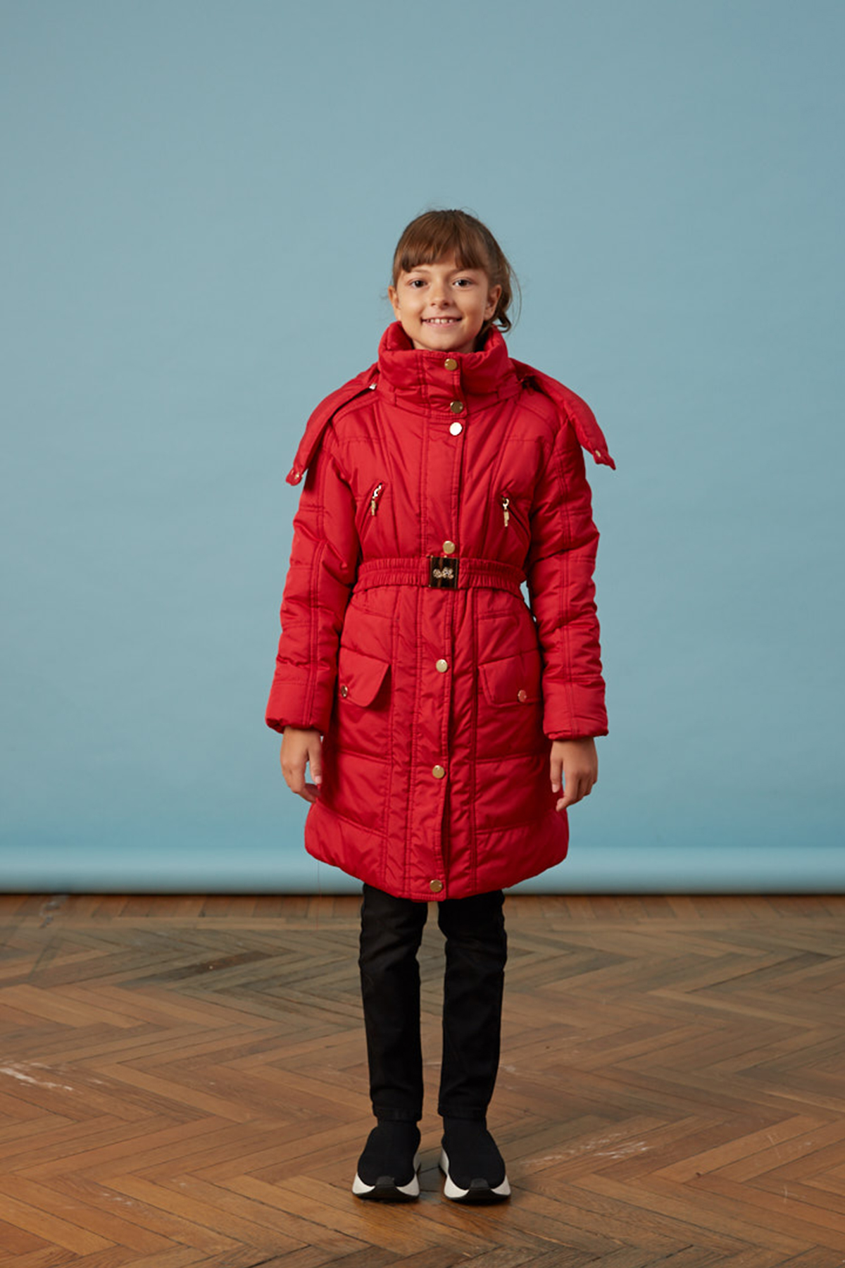 Garson Uzun Kemerli Kırmızı Kız Anorak