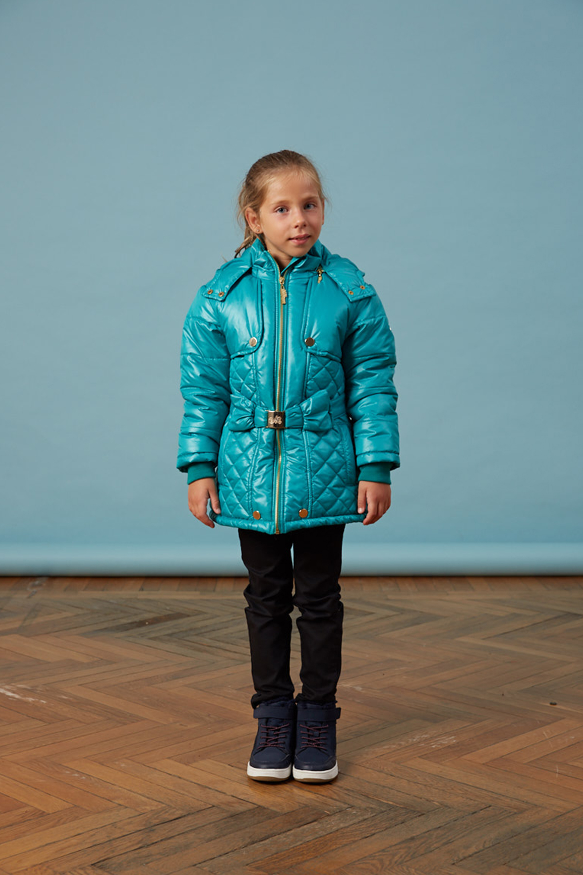 Kız Fiyonklu Yeşil Bebe Anorak