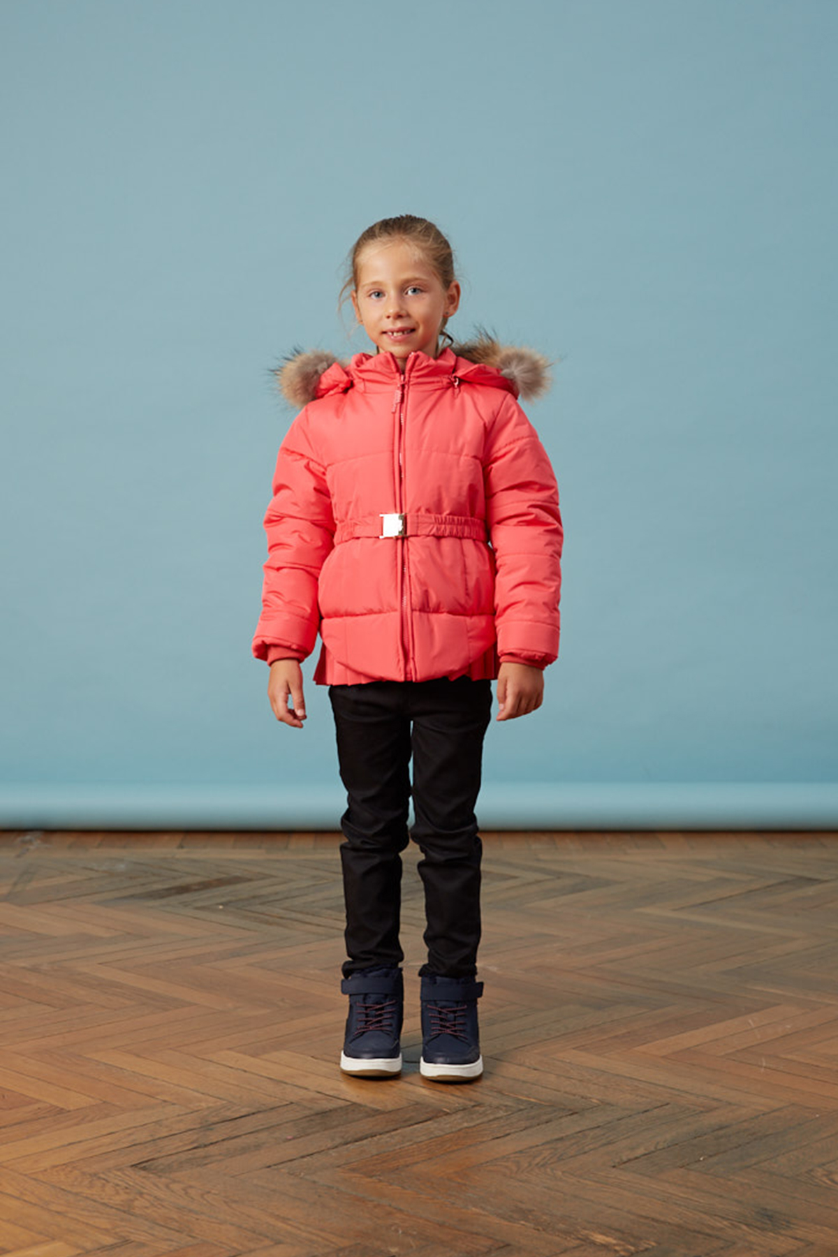 Bebe Pileli Nar Çiçeği Kız Anorak