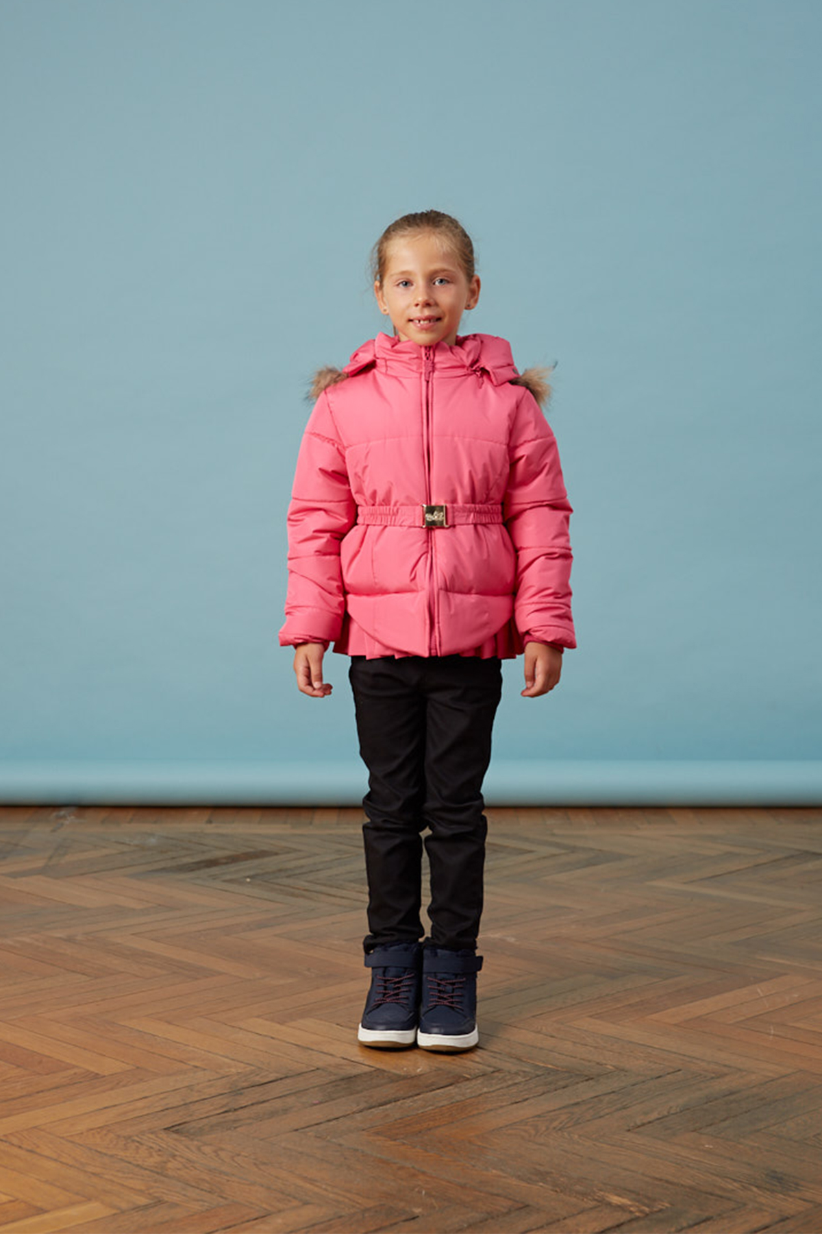 Bebe Pileli Fuşya Kız Anorak