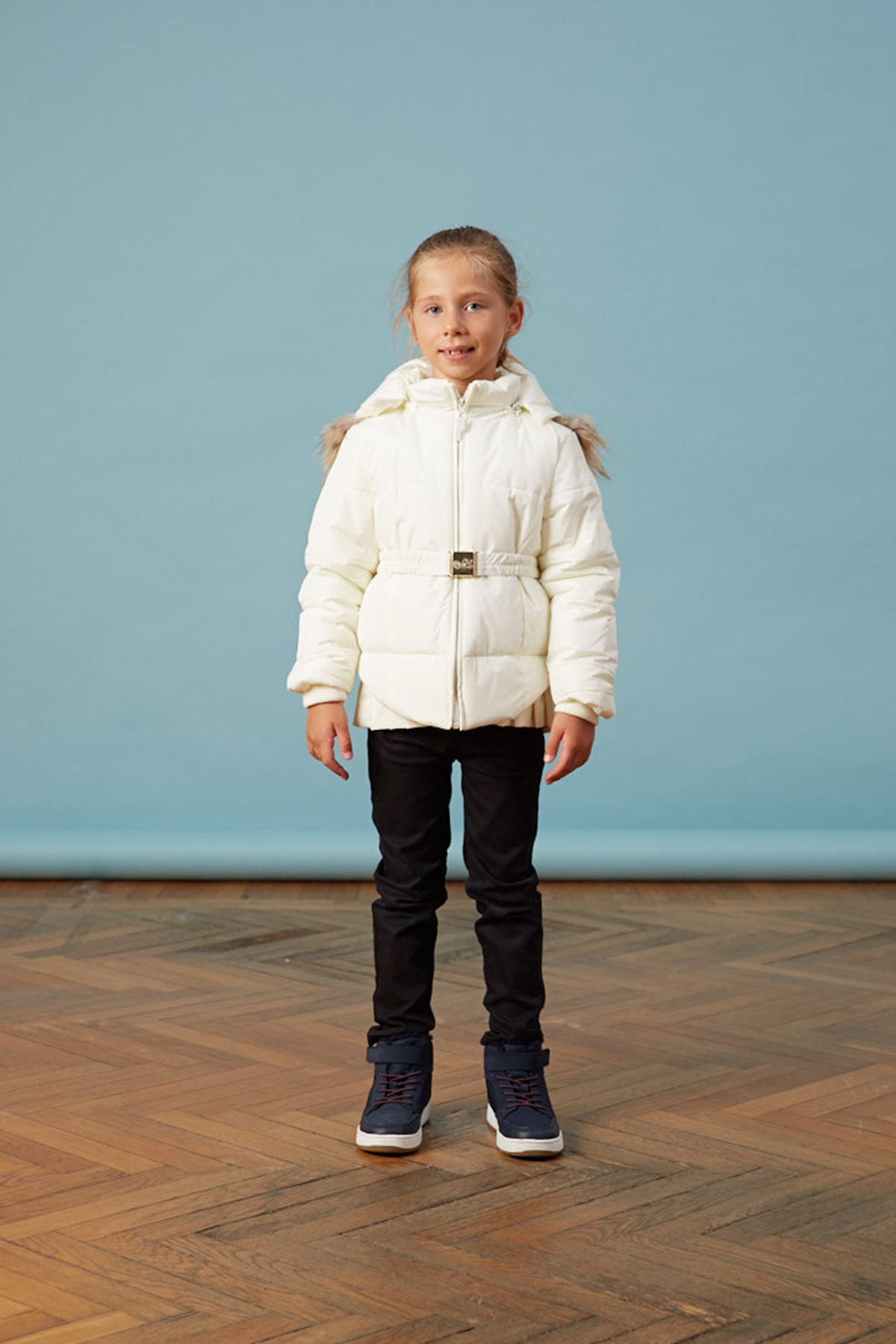 Bebe Pileli Ekru Kız Anorak