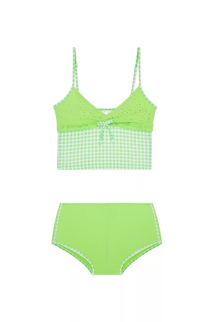 Taş Baskılı Etekli Çocuk Bikini