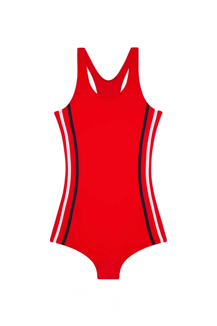 Yüzücü Kırmızı Çocuk Mayo