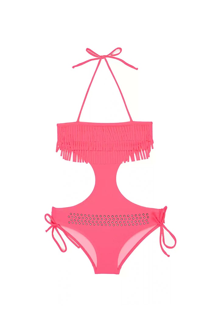 Pembe Taşlı Çocuk Mayokini