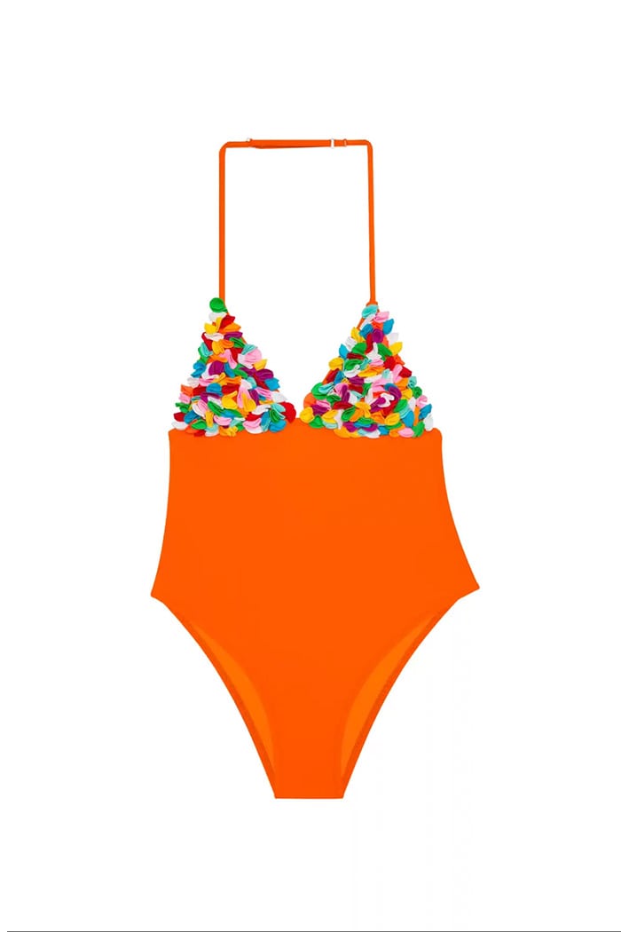 Çiçekli Renkli Üçgen Mayo