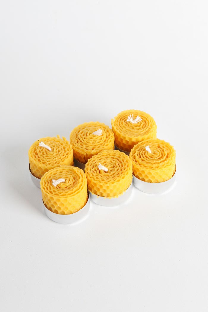 6lı Doğal Balmumu Mum Tealight Seti