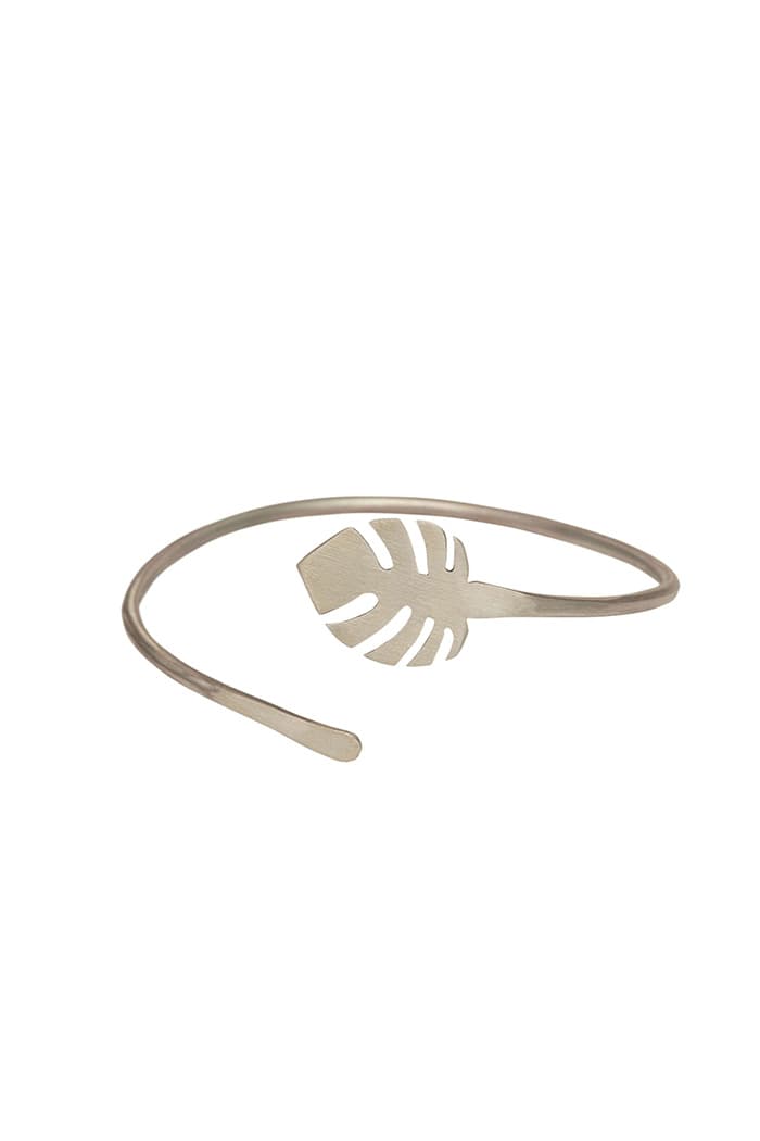 Monstera Gümüş Bileklik