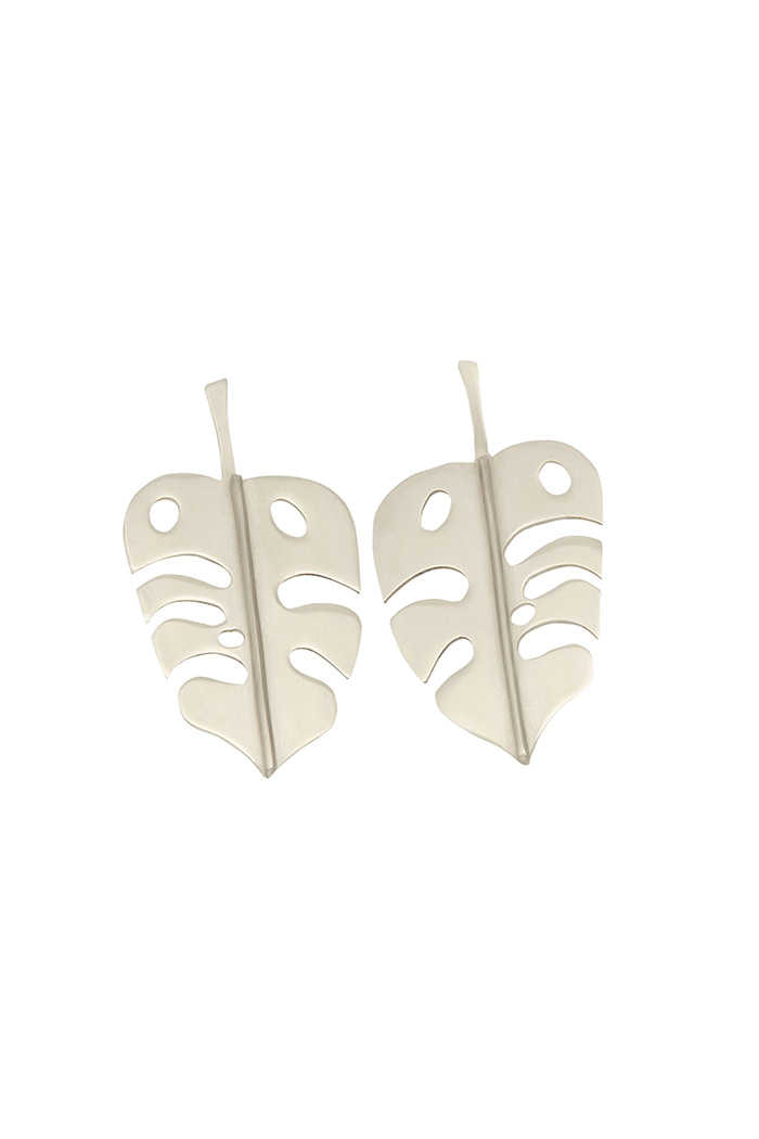 Monstera Gümüş Küpe