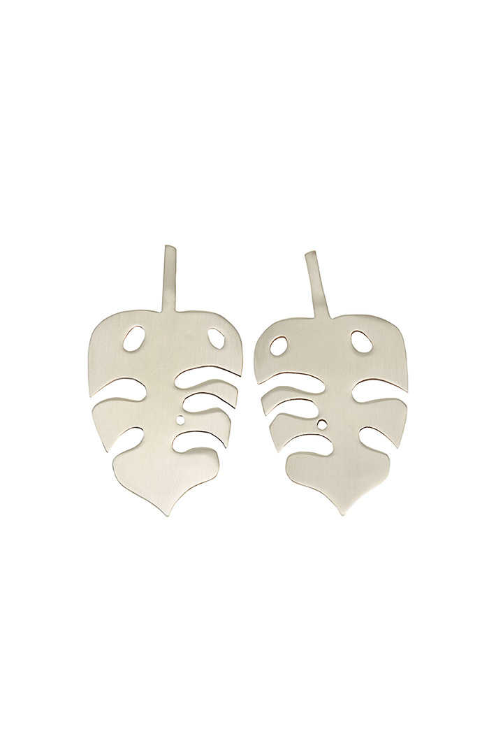 Monstera Paper Gümüş Küpe