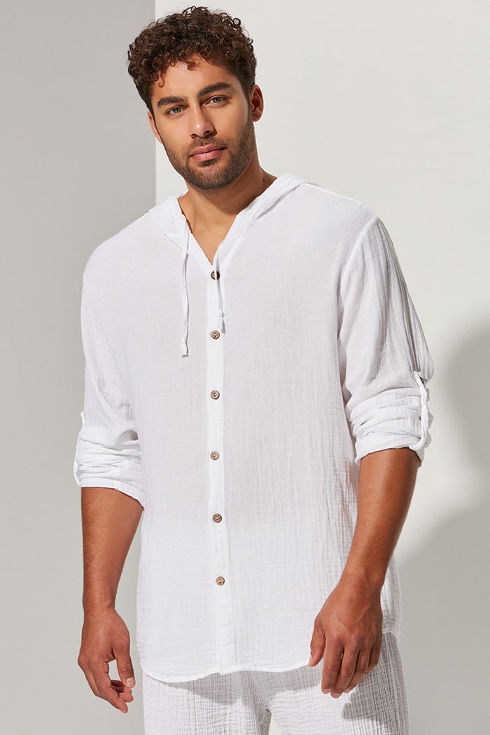 Double-Face Kapüşonlu Gömlek