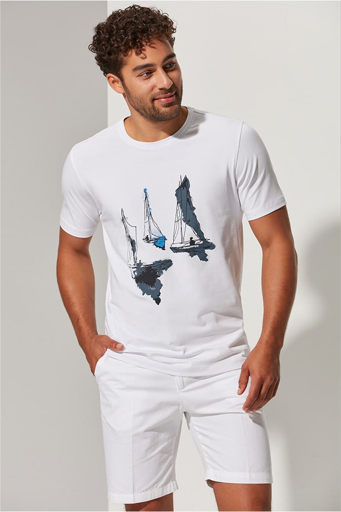 O Yaka Yelkenli Tshirt
