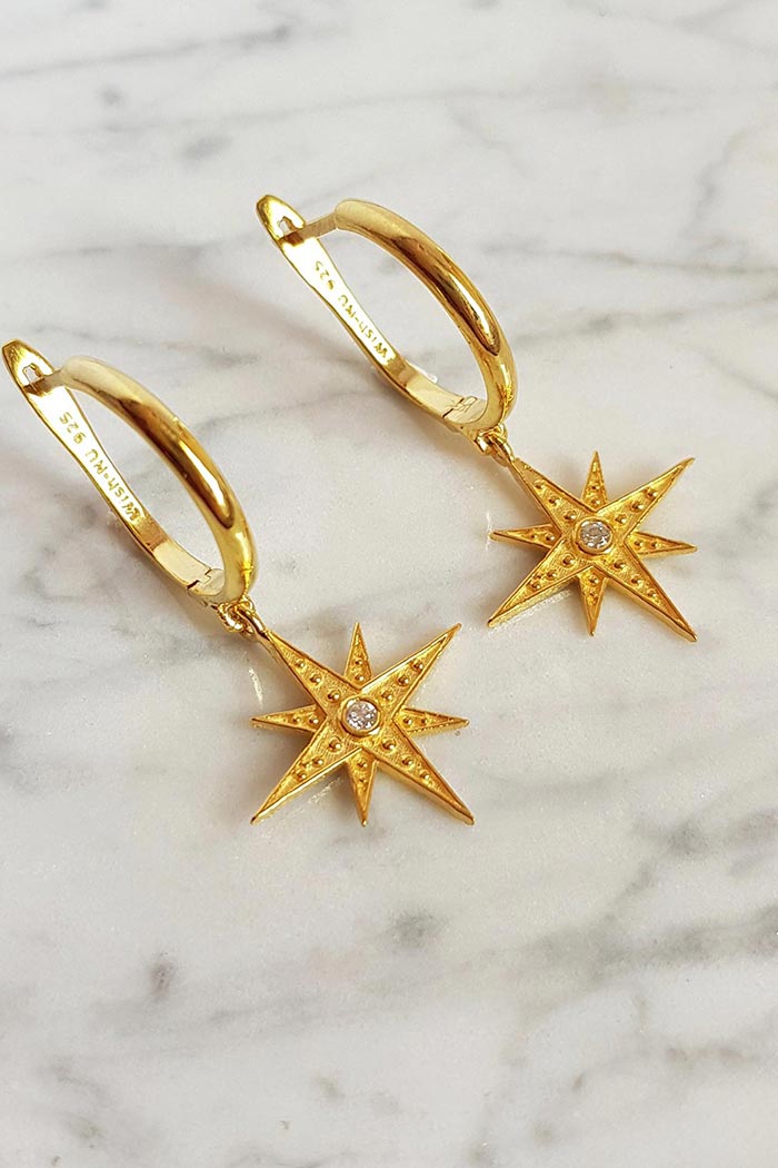 North Star Hoop Gold Küpe