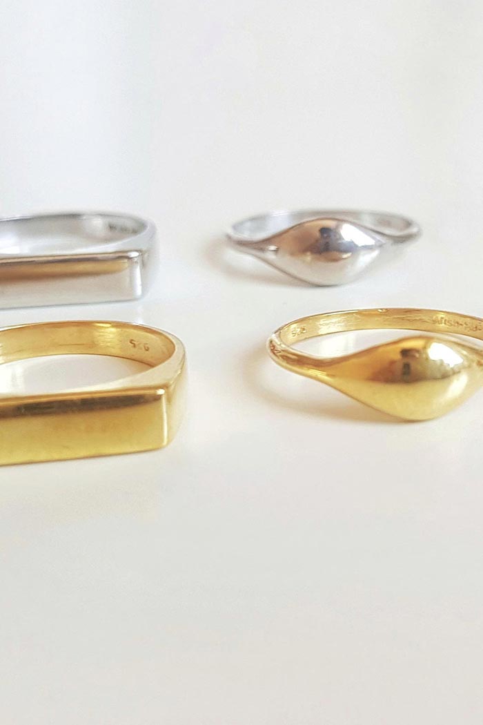 Oval Pinky Gümüş Yüzük