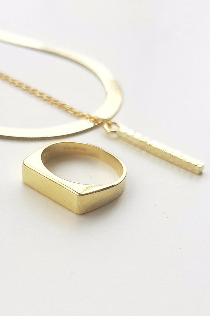 Rec Pinky Gold Yüzük 