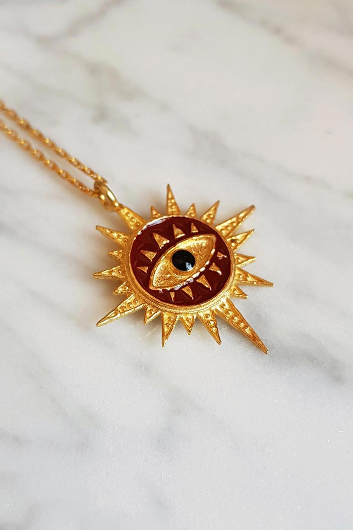 Sun Gold Enamel Kolye