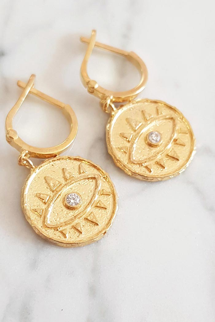 Evil Eye Gold Hoop Küpe 