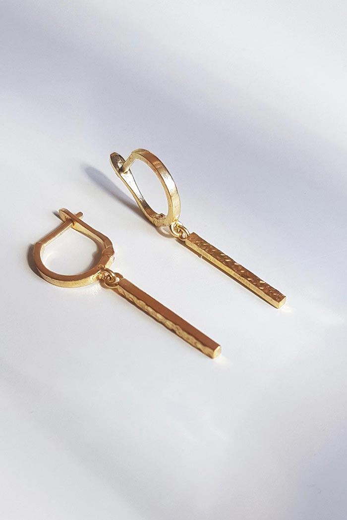 Line Hoop Gold Küpe 