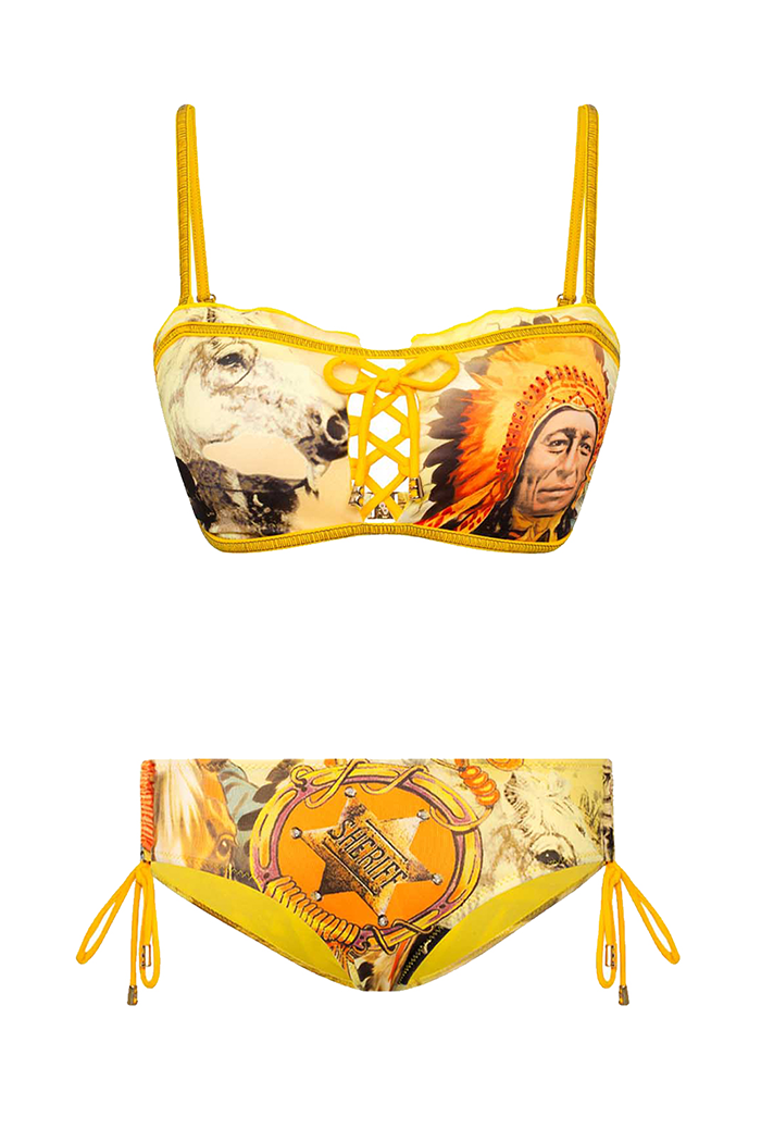 Örgü Detaylı Biyeli Bikini Takımı