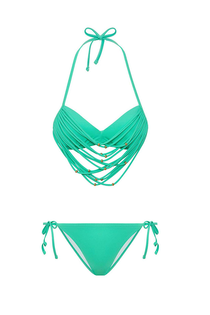 Boncuk Biyeli Bikini Takımı