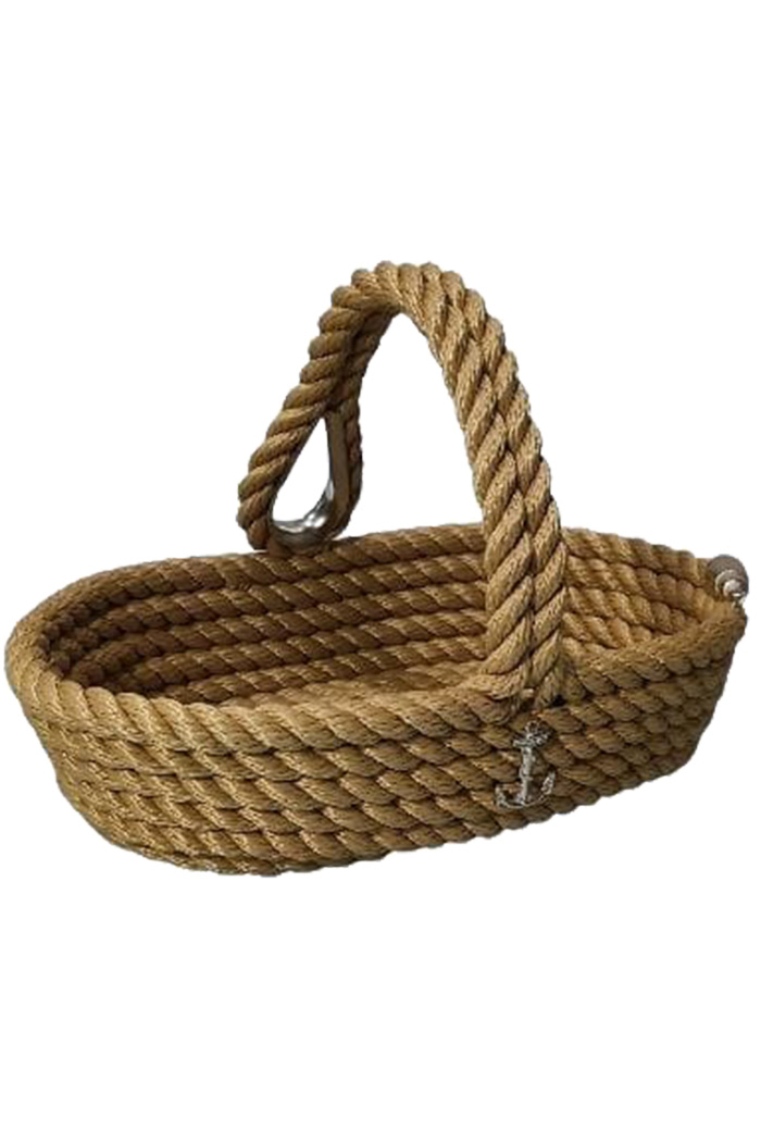 Kulplu Oval Eşya Sepeti - Krem