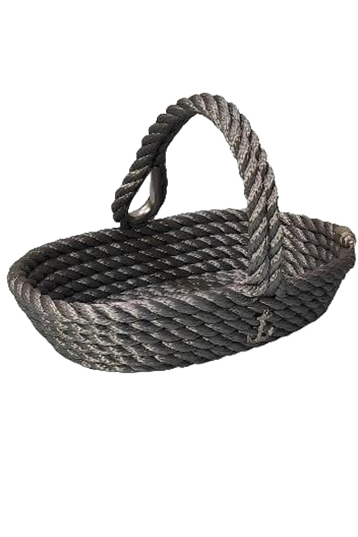 Kulplu Oval Eşya Sepeti - Gri