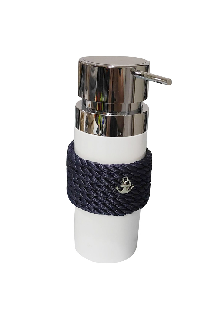 Beyaz Sıvı Sabunluk - Lacivert