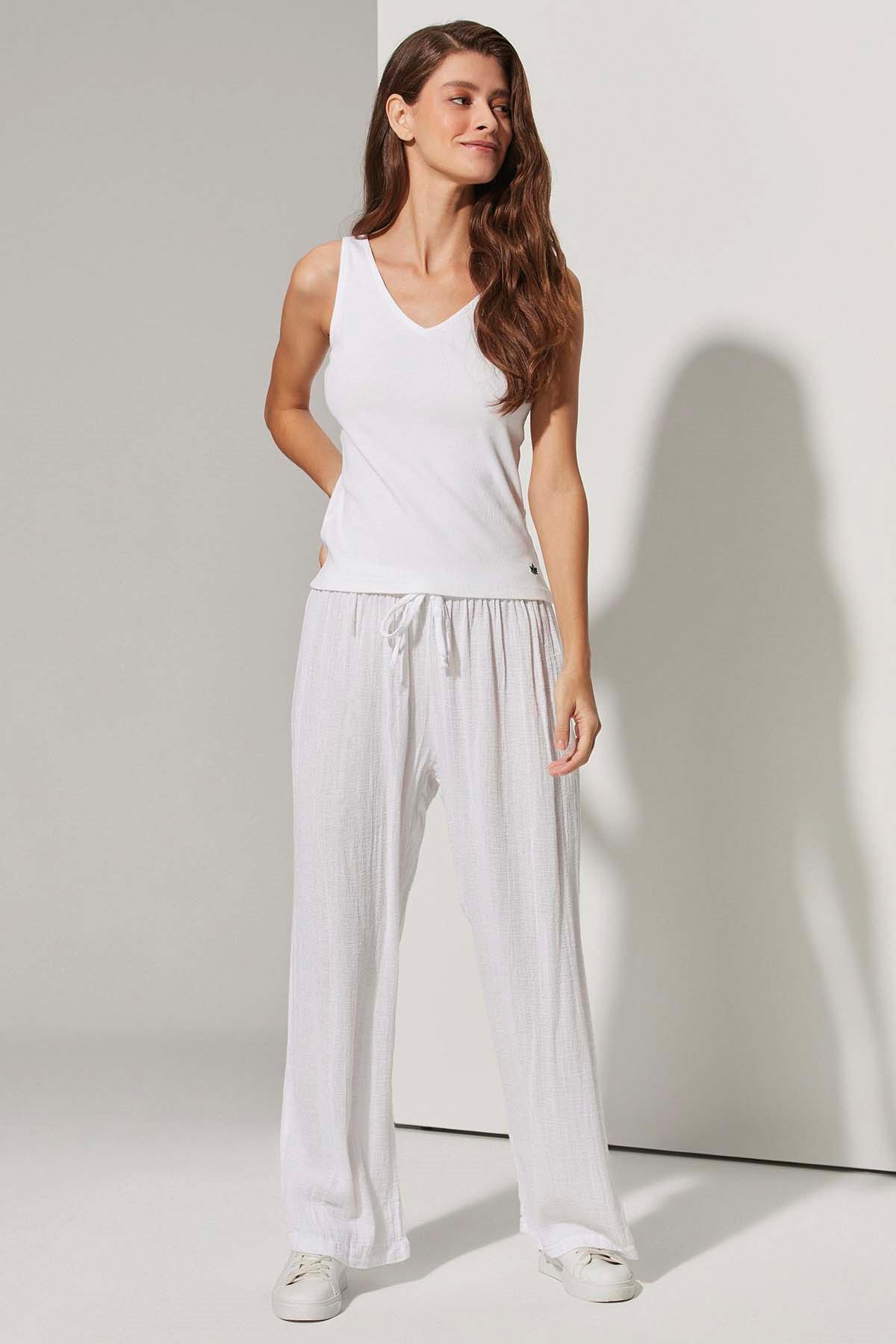 Beach Beyaz Kadın Pantolon