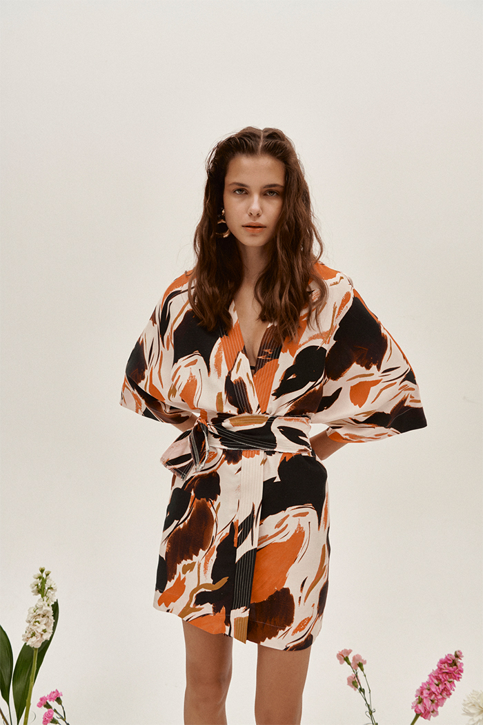 Paloma Kısa Kemerli Kimono Elbise