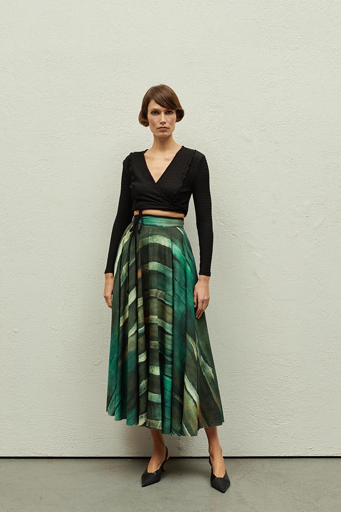 Theo Şeritli Maxi Etek