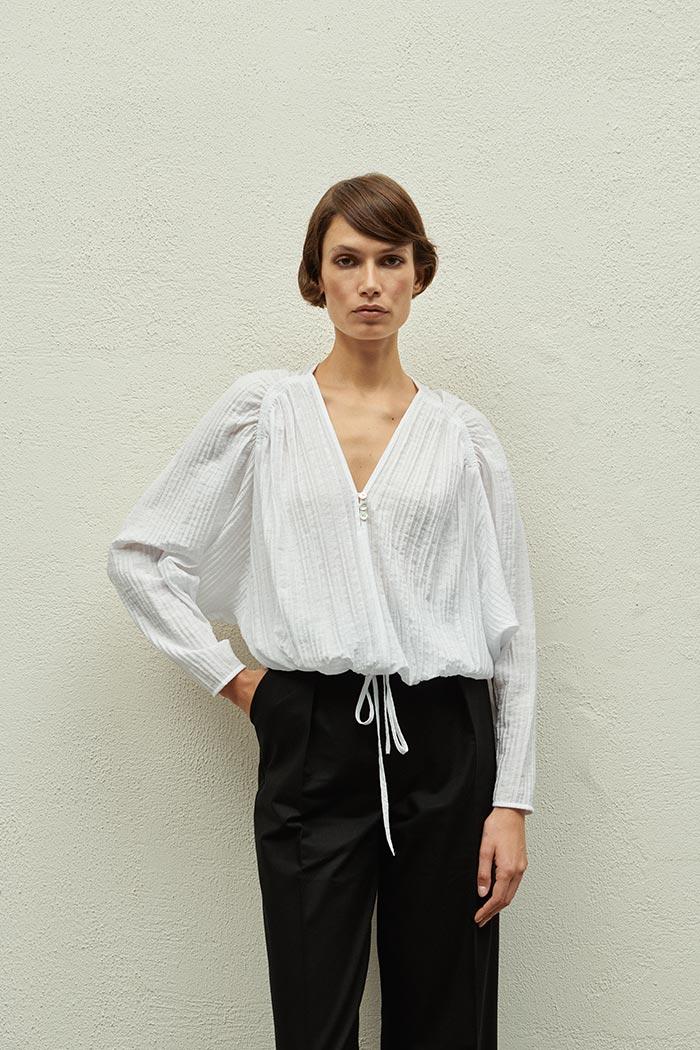 Mina Uzun Kollu Beyaz Gömlek