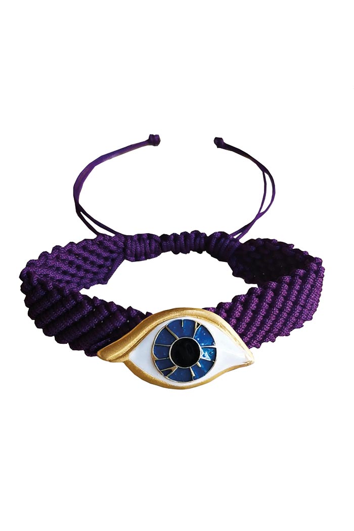 Göz Örgü Mor Bileklik