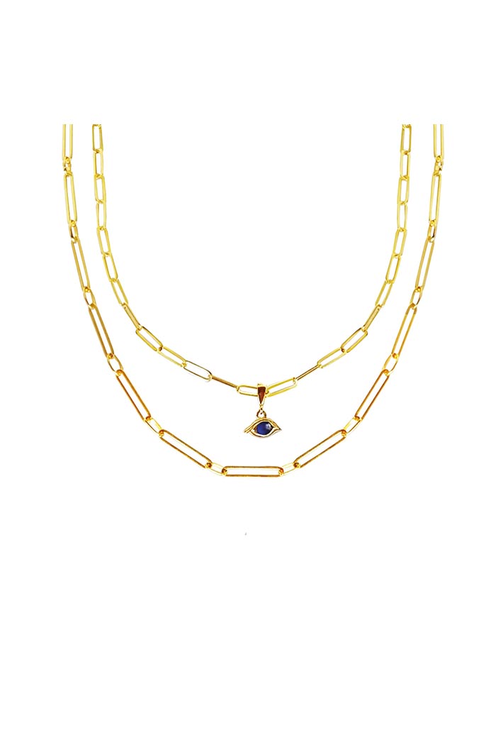 İkili Köşeli Halka Zincir Göz Kolye