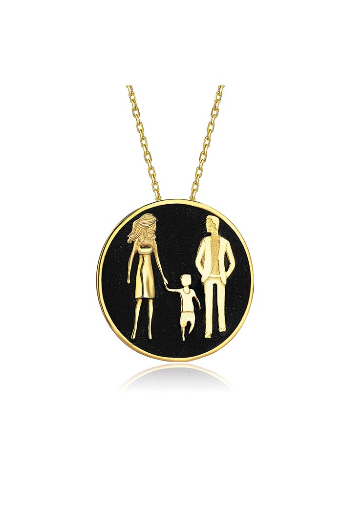 Anne-Baba-Küçük Erkek Kolye