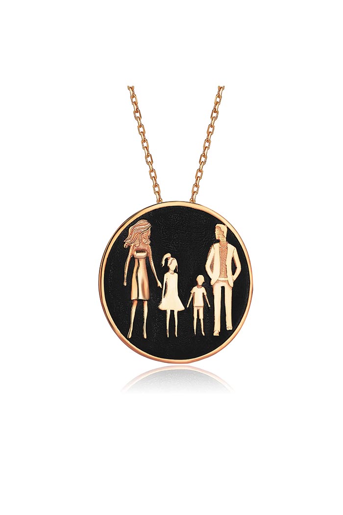  Anne-Baba-Büyük kız-Ortanca Erkek Kolye