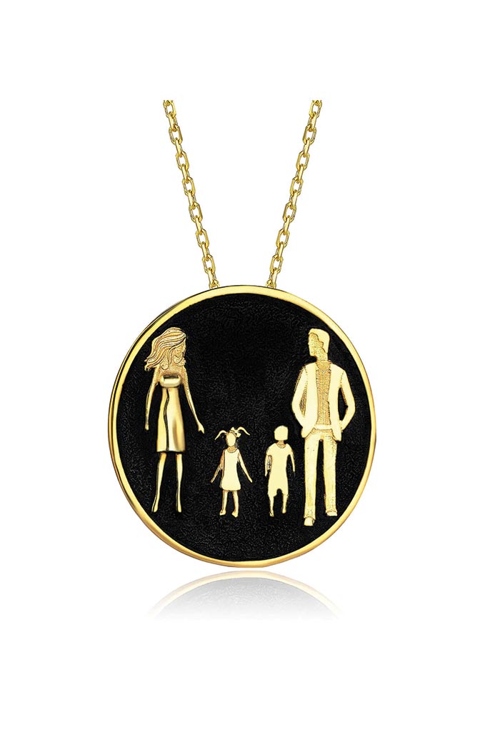 Anne-Baba-Küçük Kız-Küçük Erkek Kolye