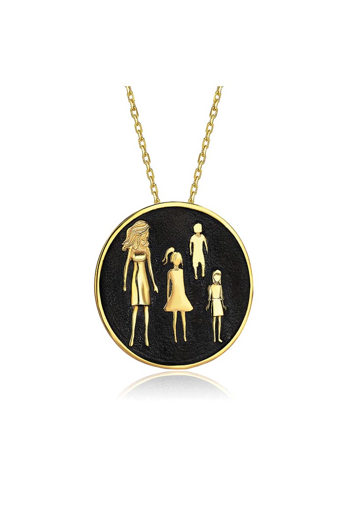 Anne-Büyük kız -Ortanca Kız -Küçük Erkek Kolye