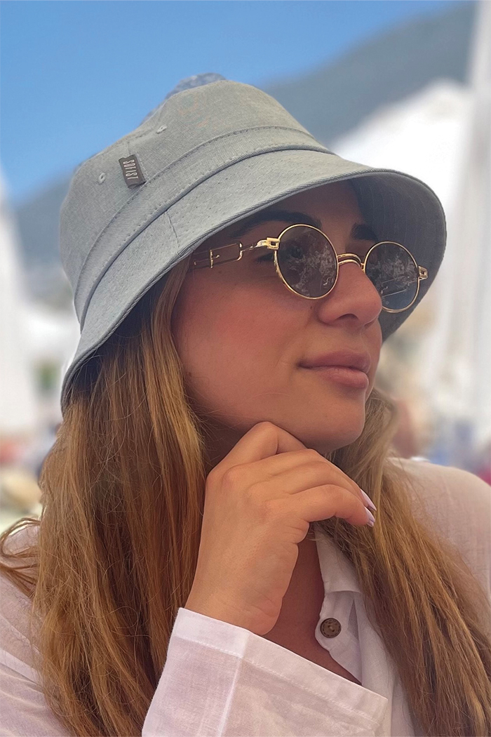 Soft Blue City Unisex Bucket Şapka