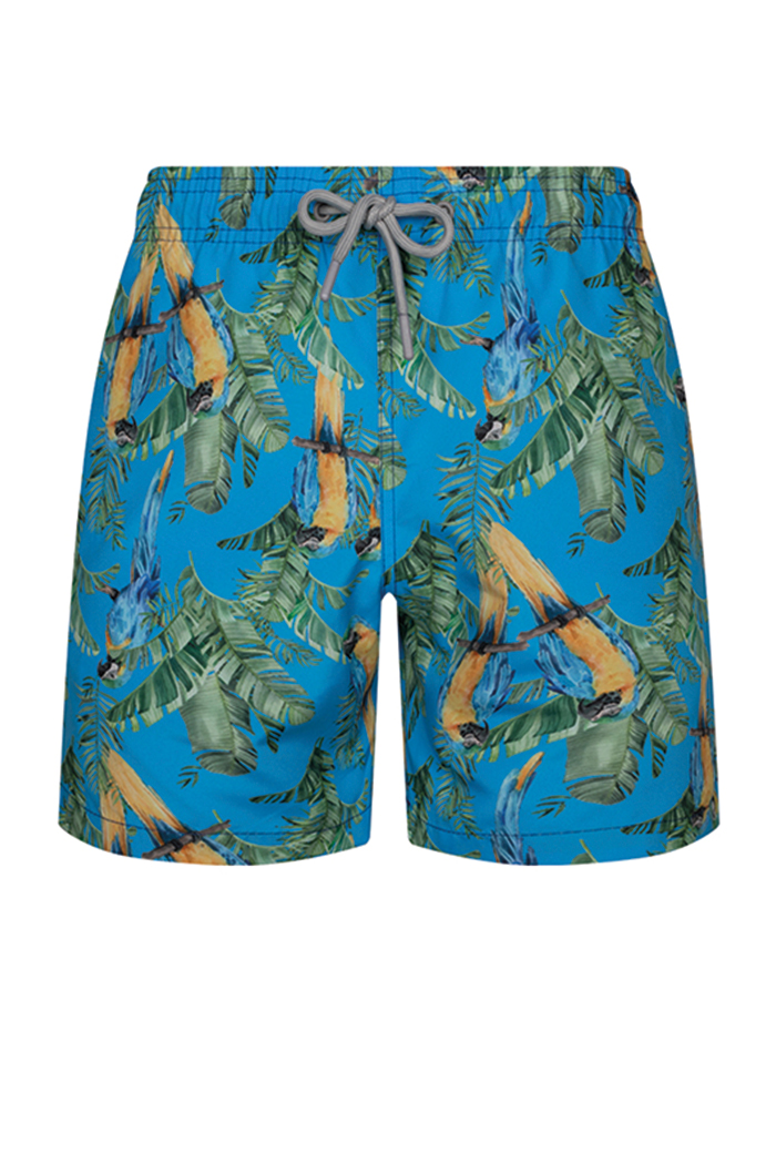 Renkli Papağan Desenli Şort Mayo