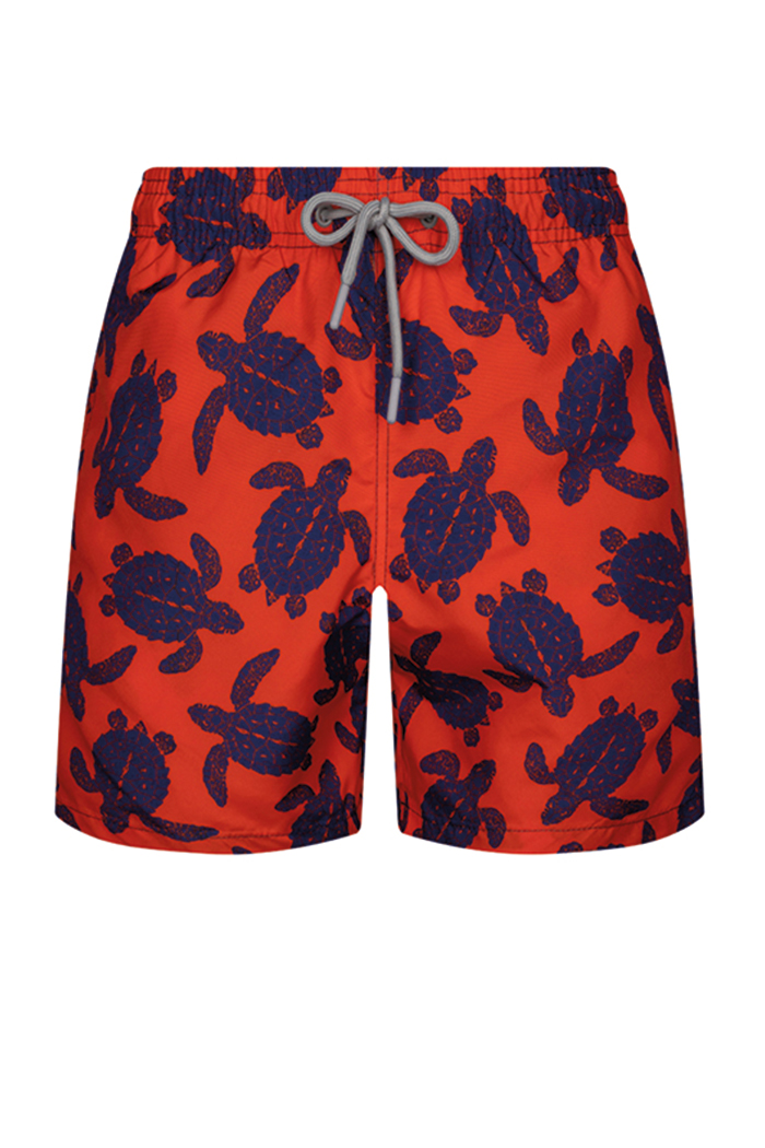 Lacivert Kaplumbağa Desenli Şort Mayo