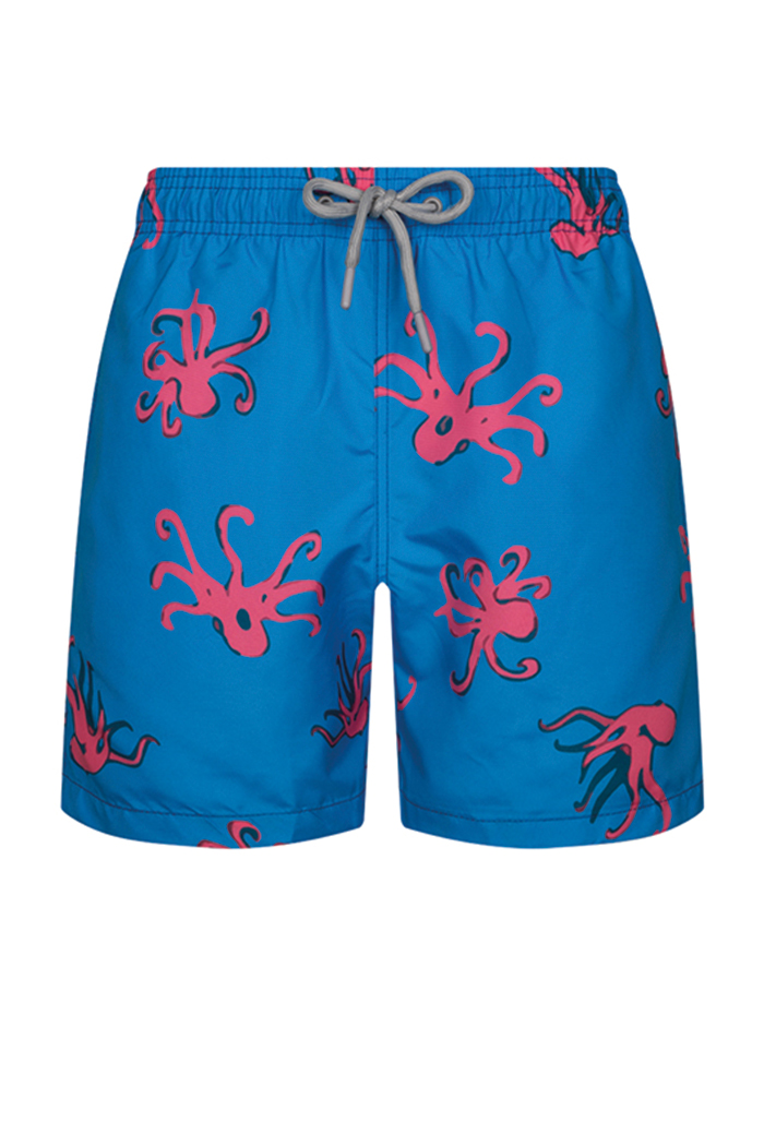 Pembe Ahtapot Desenli Şort Mayo