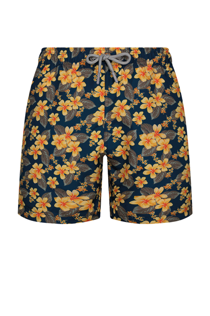 Sarı Çiçek Desenli Şort Mayo