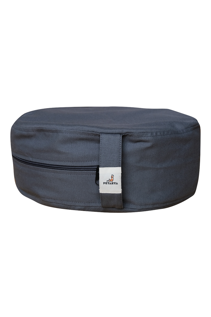 Zafu Gri Karabuğday Kabuğu Dolgulu Meditasyon Minderi