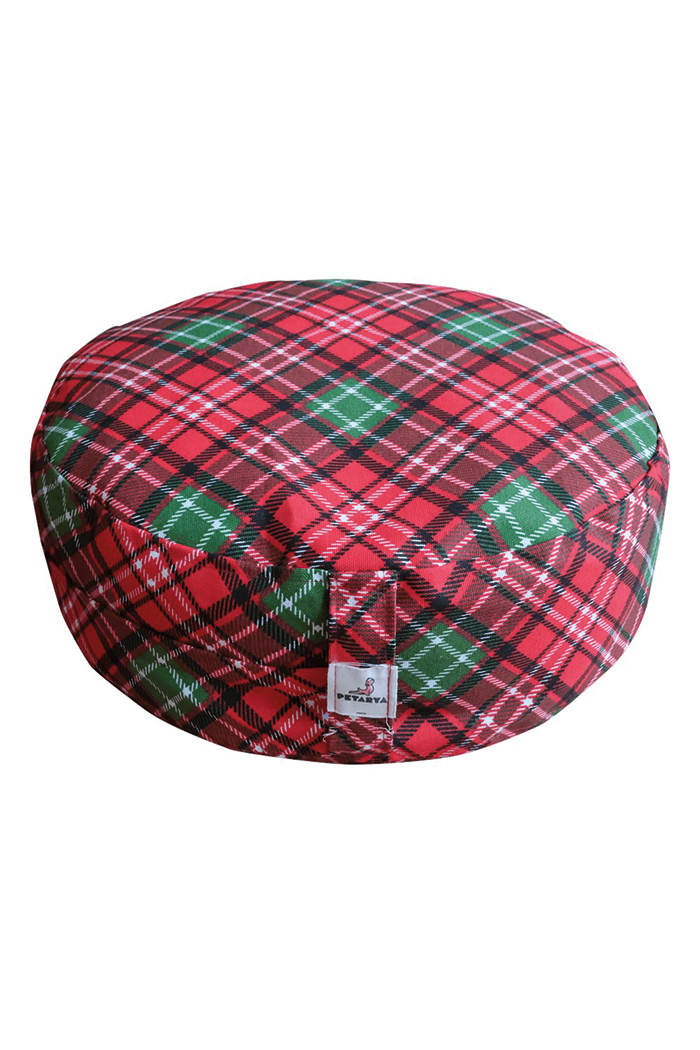 Zafu Ekoseli Karabuğday Kabuğu Dolgulu Meditasyon Minderi