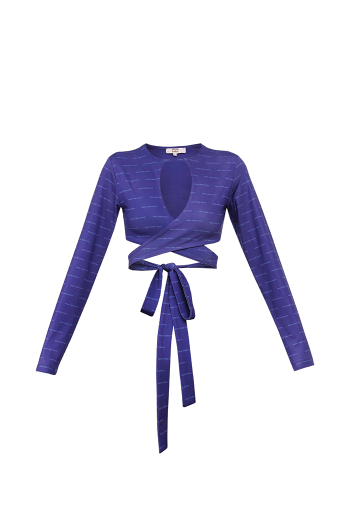 Frida Lacivert Dantel Crop