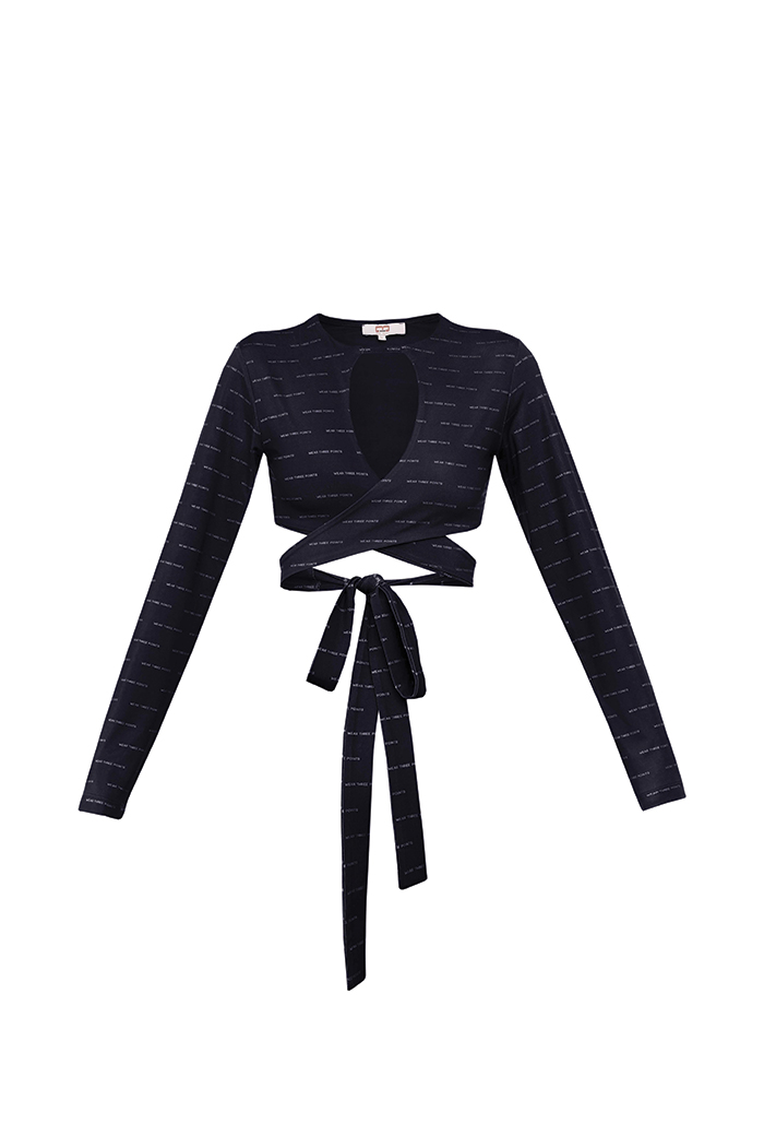 Frida Siyah Dantel Crop