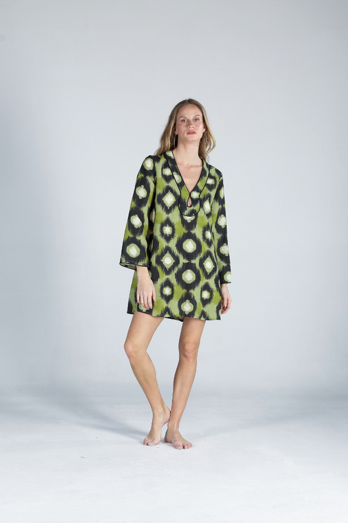 Ramie Yeşil Damla Model Elbise